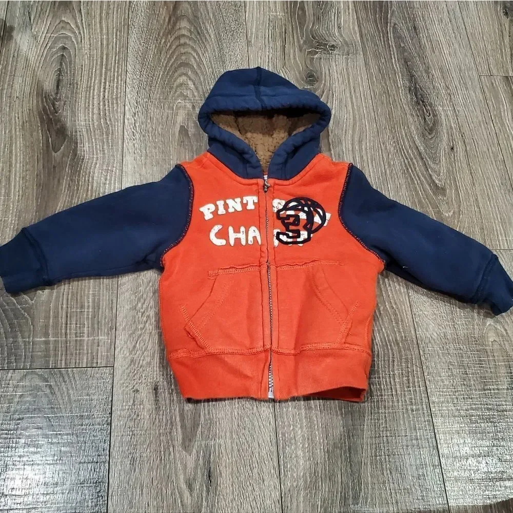 Boys The Children's Place Jacket Size 12-18M Orange and Navy Jacket